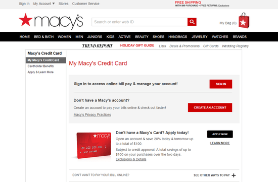 Activate www.macys.com Card using App